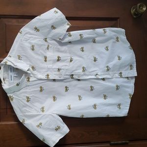 Old Navy Bicycle Print Button Down Shirt Size Large (10/12)